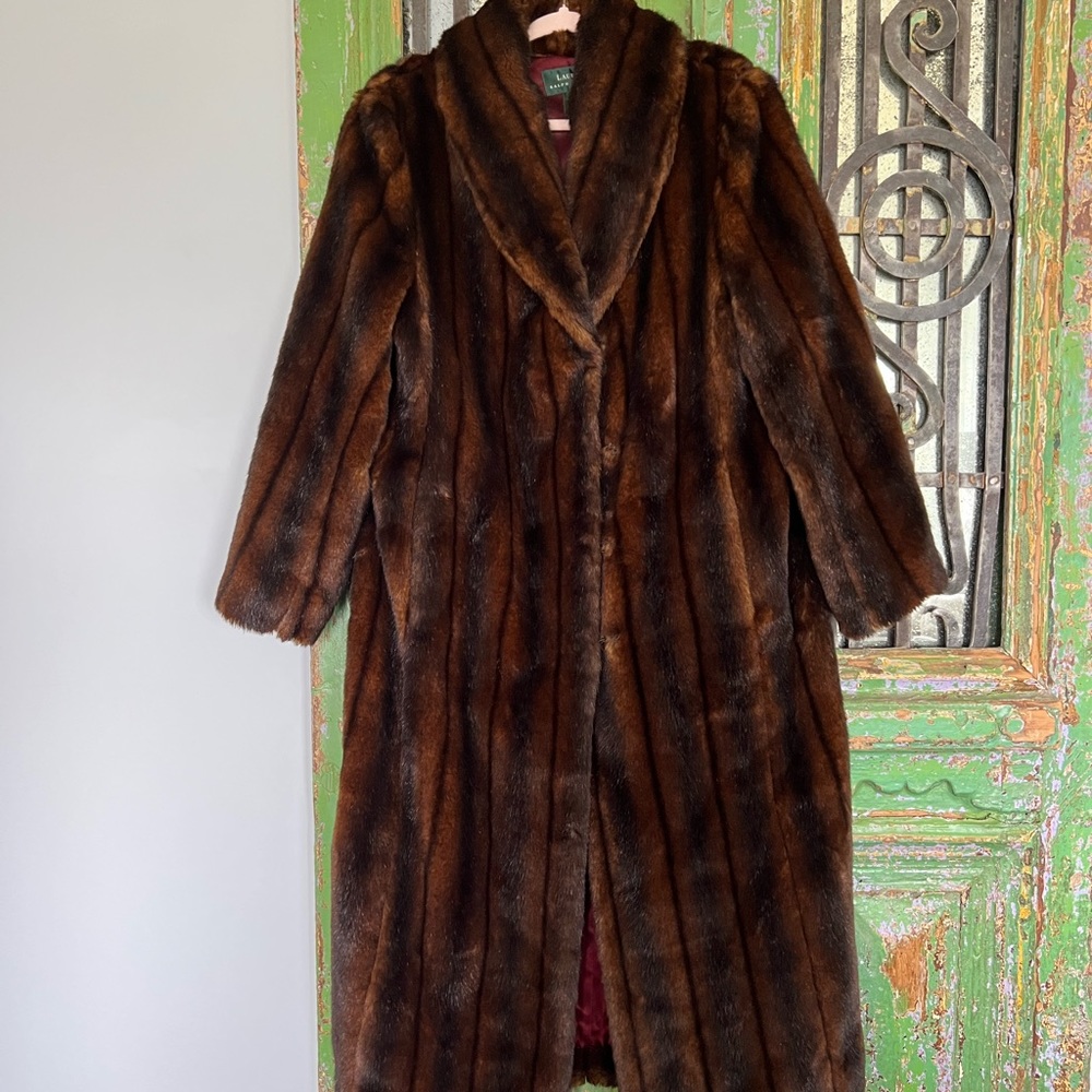 Lovely Lauren by Ralph Lauren Faux Fur Mink Coat